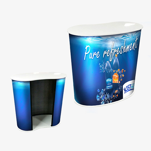 Balcão promocional curvo portátil leve personalizado 2