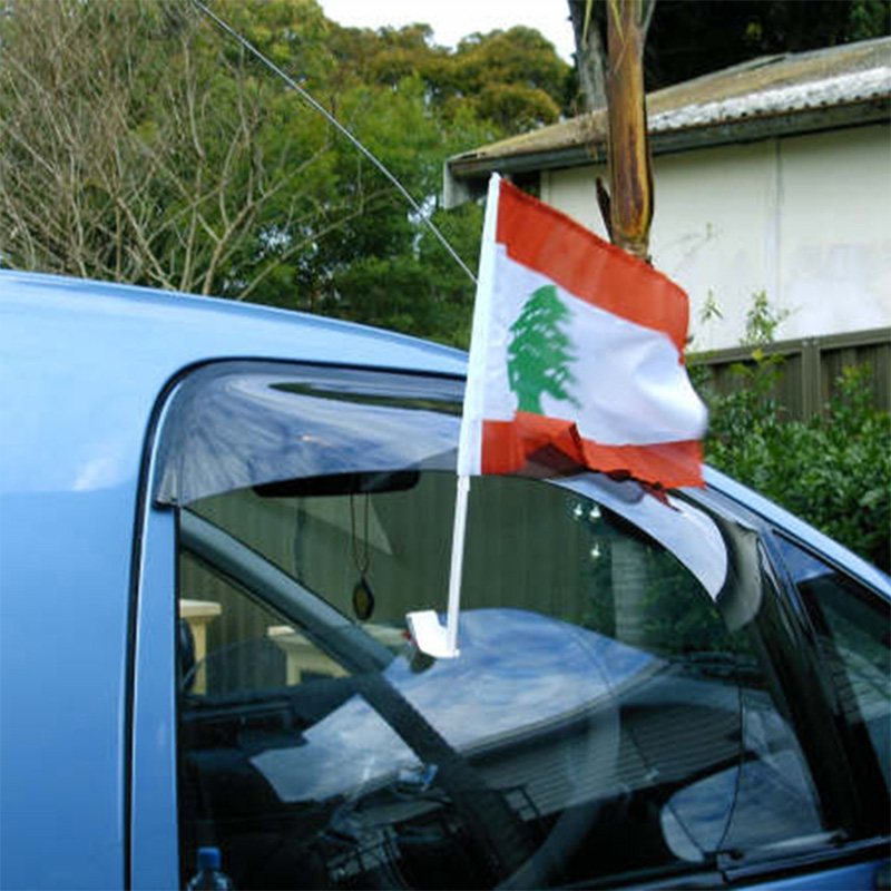 Wholesale Custom Car Flags High Resolution Printing Car Window Clip for Sports Events Promotion 4