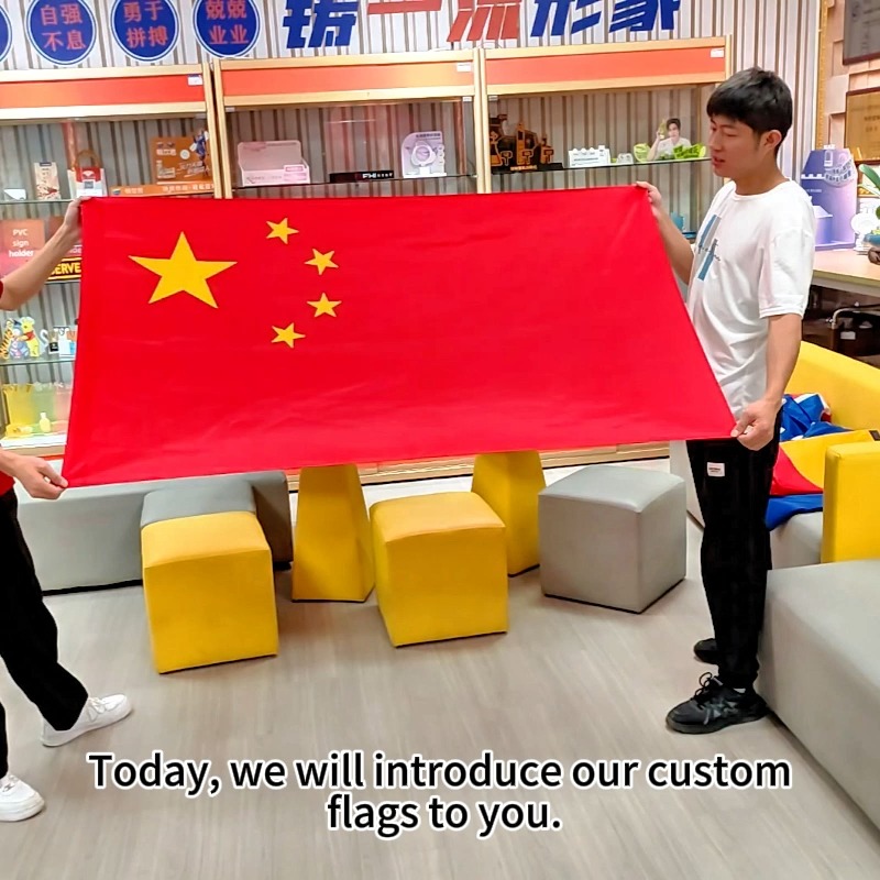 卸売カスタム正方形国旗 国旗 両面印刷 屋外耐風性 1