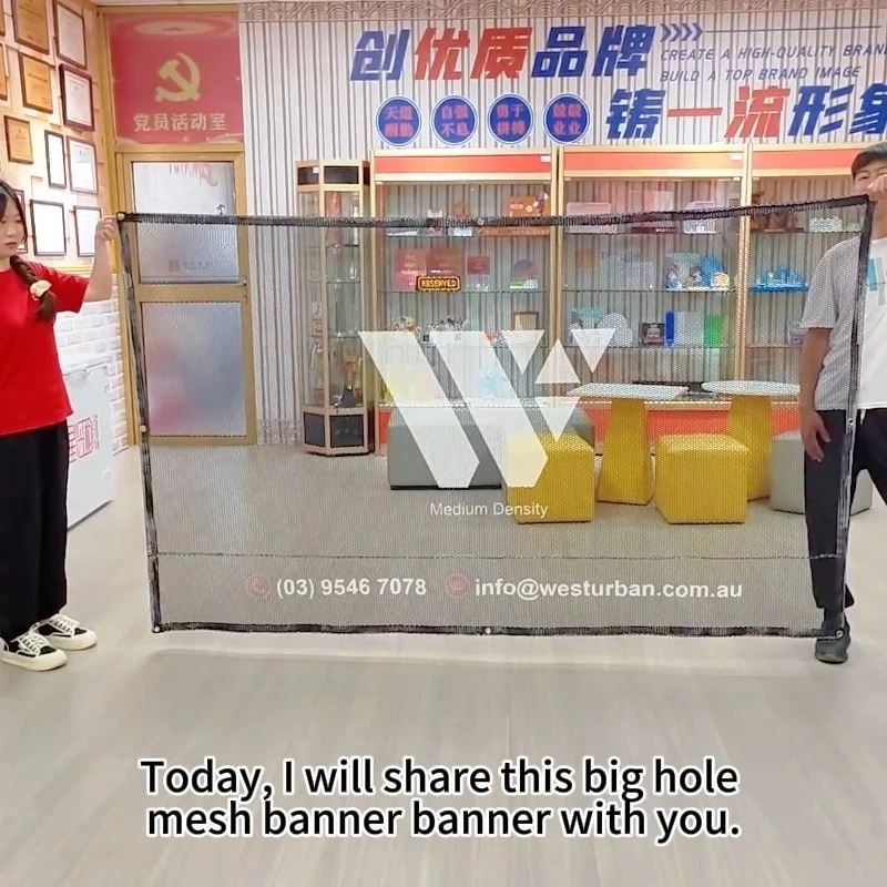 TJ  Brand-250gsm Big Hole Fabric  Mesh Banner 1