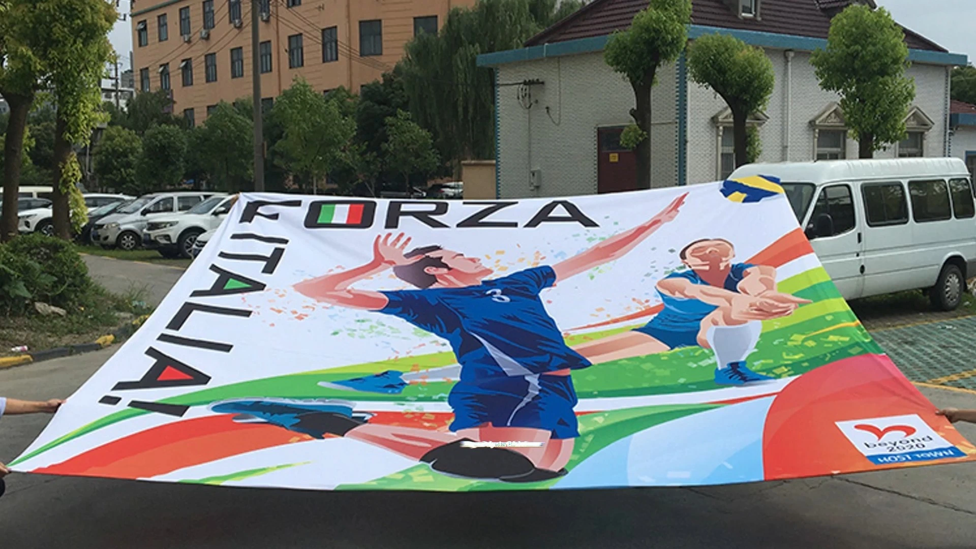 TJ Brand – 250 g/m² Polyester-Stoffbanner 1