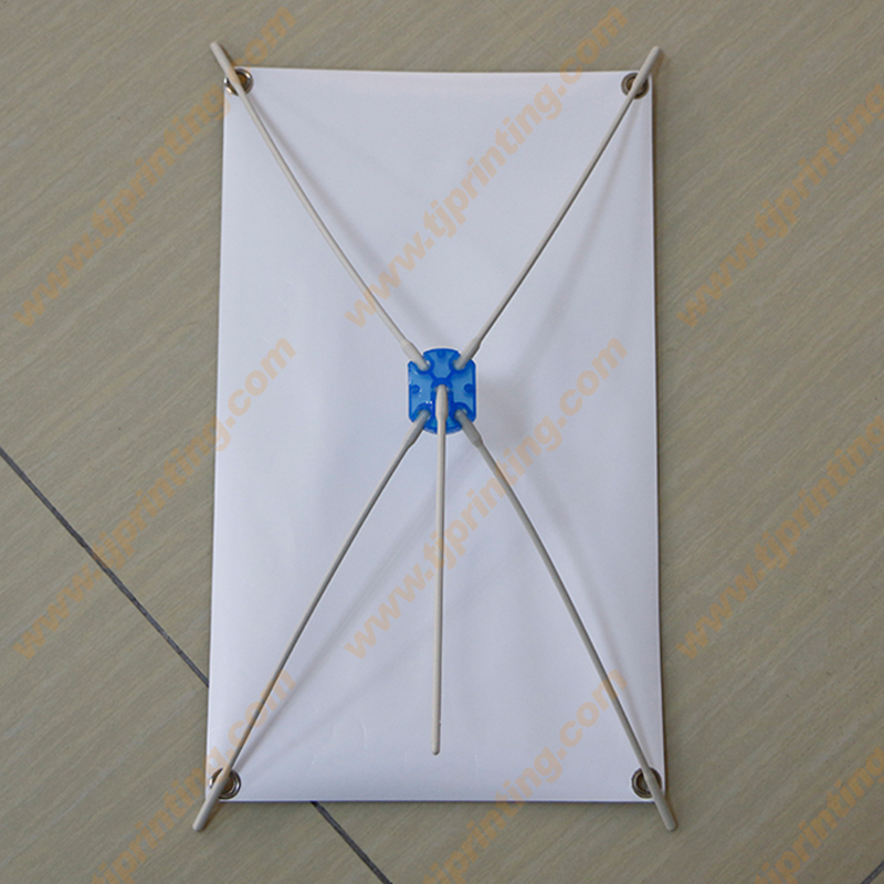 Individuell anpassbarer, leichter, tragbarer Mini-Desktop-X-Ständer für Banner, Thekenbannerständer, Tischwerbedisplay 5