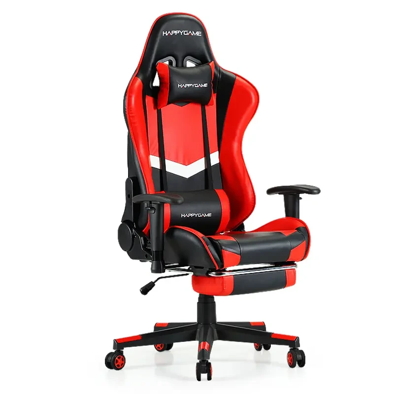 HAPPYGAME Gaming Chair Office Chair with Footrest High Back Computer Chair Leather Desk Chair Racing Executive Ergonomic Adjustable Swivel Task Chair with Headrest and Lumbar Support 1