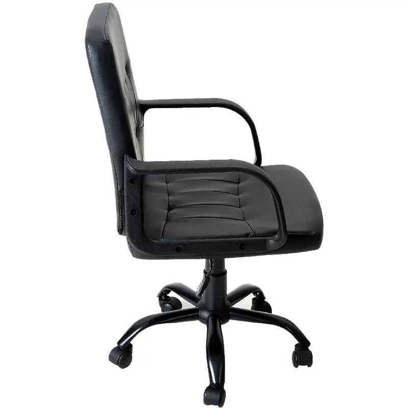 HAPPYGAME Mid Back Task Chair Low Back Leather Swivel Office Chair 1