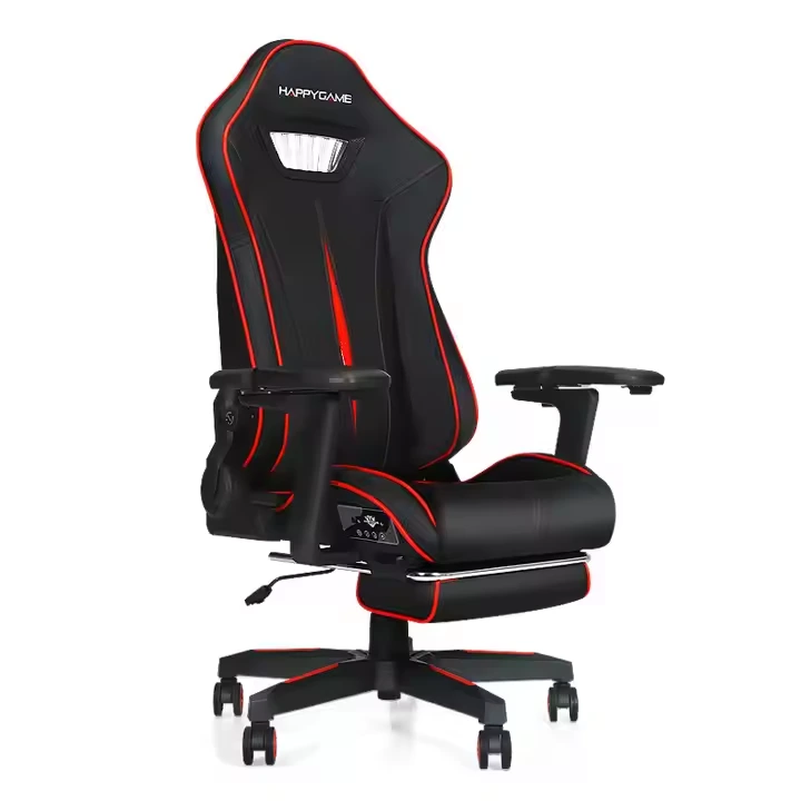 Vibration Adjustable Lumbar Support Gaming Chair Led 7061 1