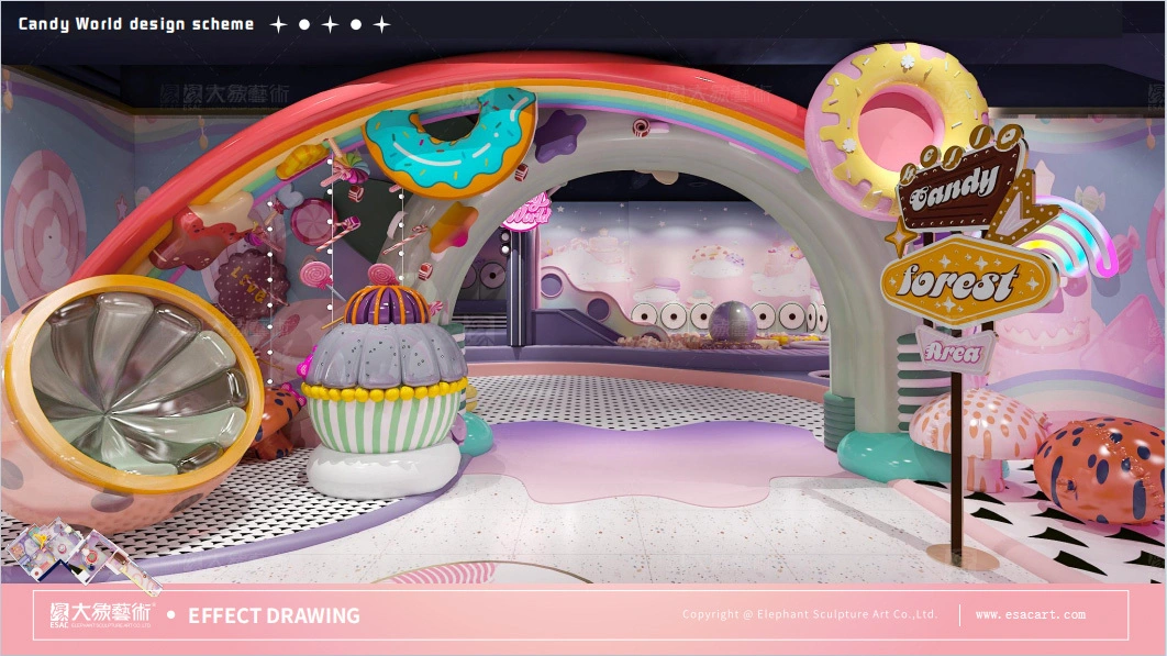 Highly popular Dreamland candy-themed children's grow center kids entertainment park of ESAC 1