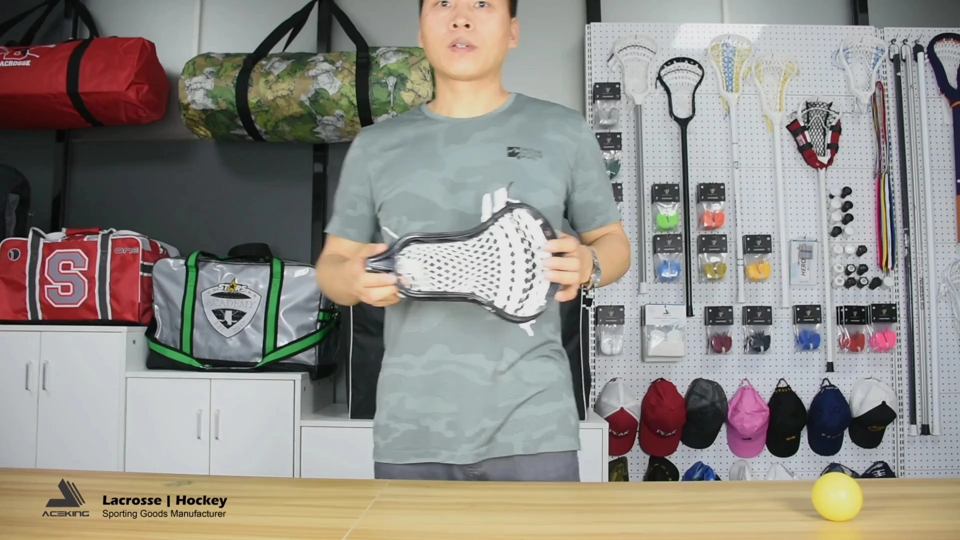 Premium Pre-Strung Men's Lacrosse Head with Semi-Soft Dyna Mesh 1