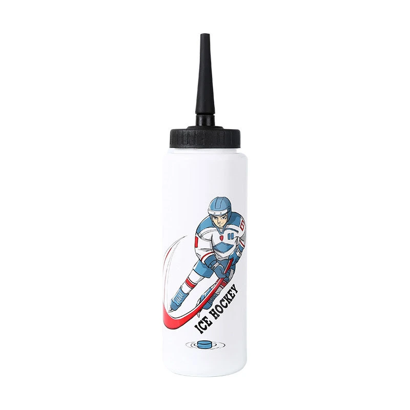 1 Liter Ice Hockey Water Bottle with Long Straw BPA Free, Custom/Personalized brand 1