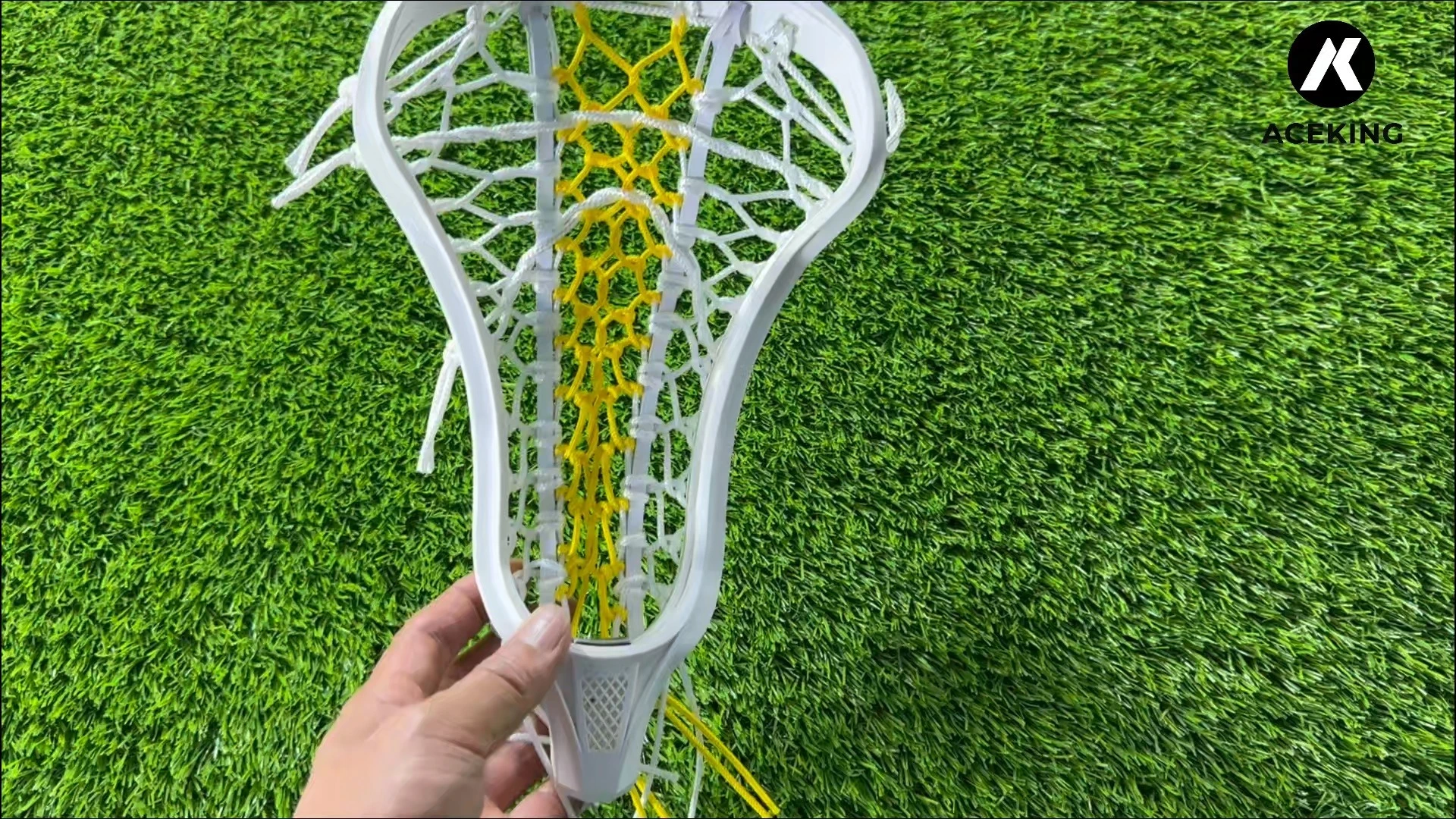 Lacrosse gear girls pre strung head women's lacrosse stick head with mesh pocket 1