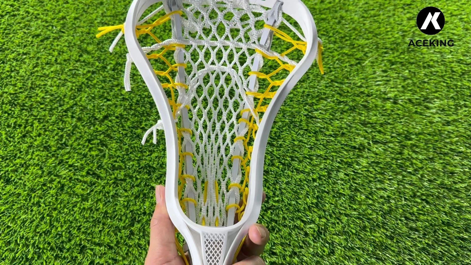 Best girls lacrosse gear pre strung women's lacrosse stick head with mesh pocket 1