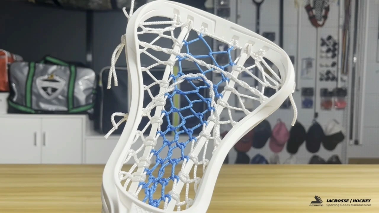 Women's lacrosse complete stick with carbon shaft and strung pocket 1