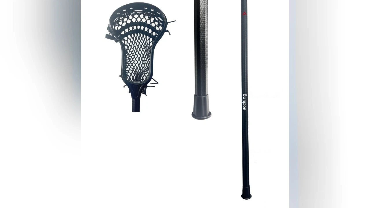Best custom men's lacrosse complete stick with SC-TI metal shaft and black semi soft mesh pocket 1