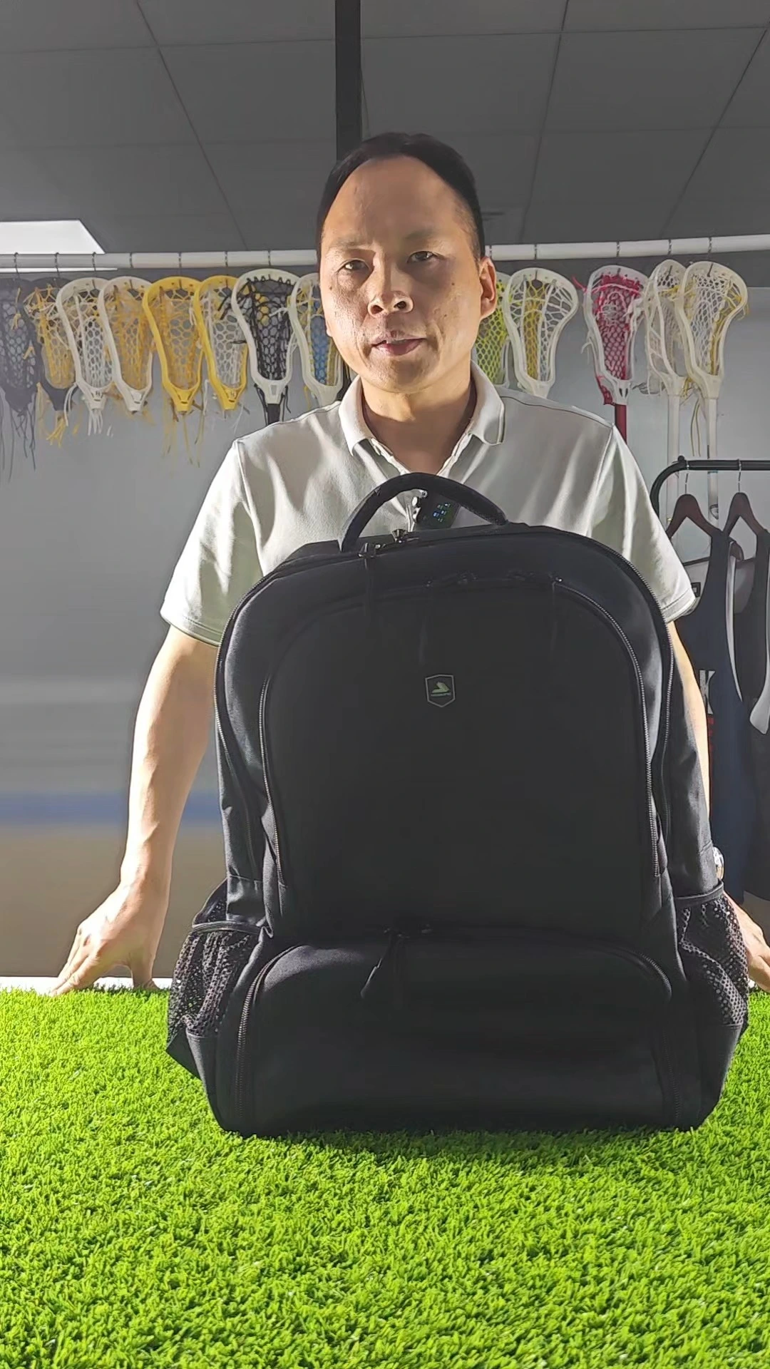 Lacrosse Backpack with Stick Holder – Durable Gear Bag with Large Compartments, Helmet  Pad Storage, Padded Straps – Lacrosse Equipment Bag for Youth, Men  Women 1