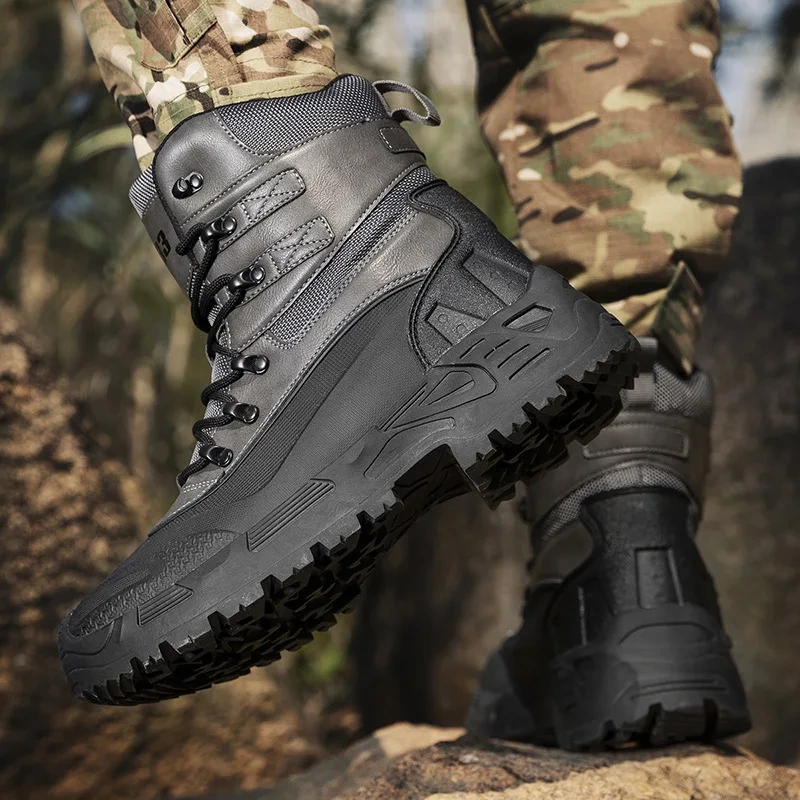 Men's Plus Size Desert Hunting Boots for Autumn Hiking, Snow Resistant Neoprene Lining 1