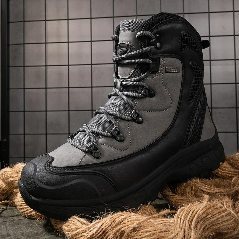 Men's Plus Size Winter Hunting Boots Desert Labor Protection Steel Toe Outdoor Hiking 1
