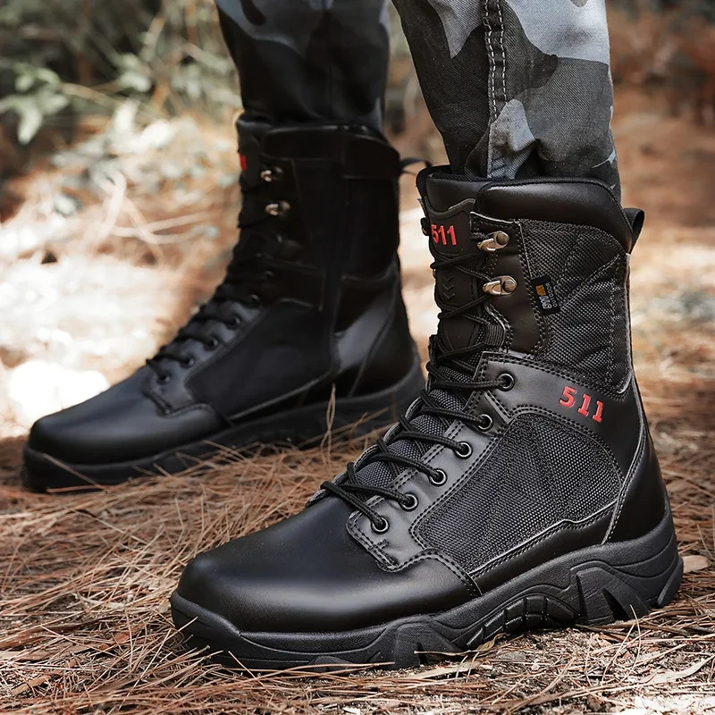 Men's High-top Outdoor Desert Hiking Boots Plus Size 39-47 Snow Boots Winter Hunting Boot 1