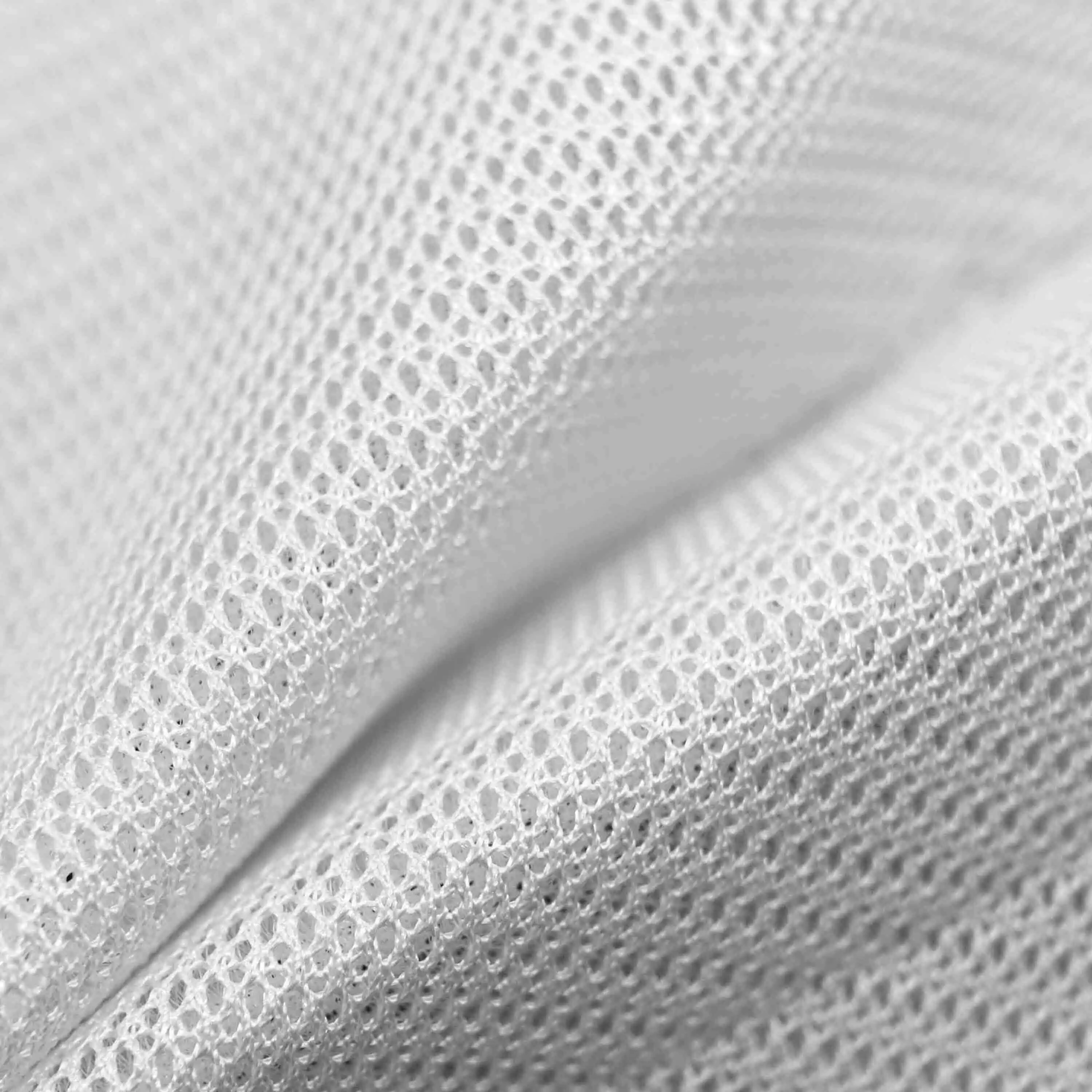 Warp knit regular double sided triple mesh D454 full vamp metric comfortable breathable soft white three-dimensional layered feeling 1