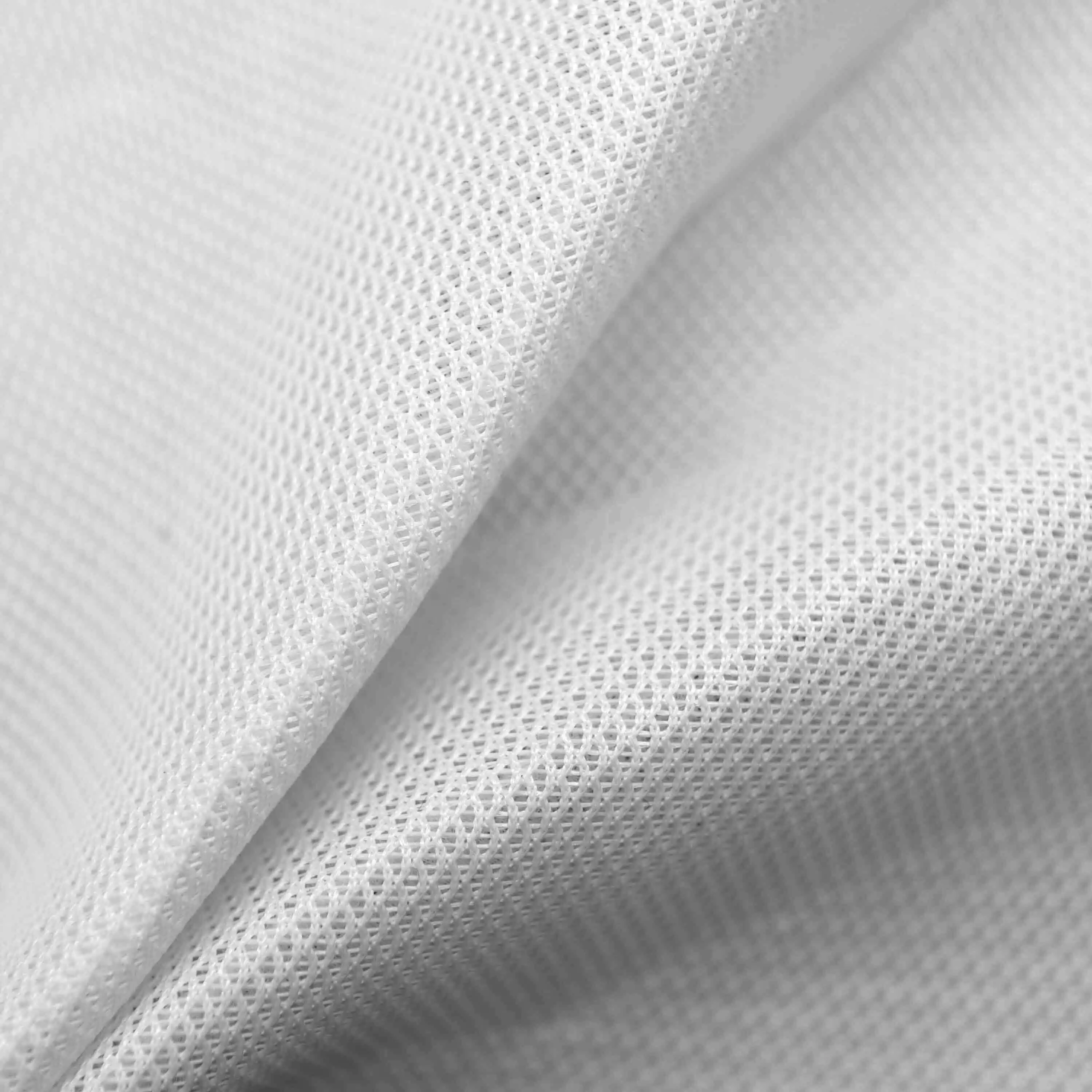 Warp knit regular double sided triple mesh D2347 Upper layered comfort breathable soft white three dimensional layered semi breathable 1