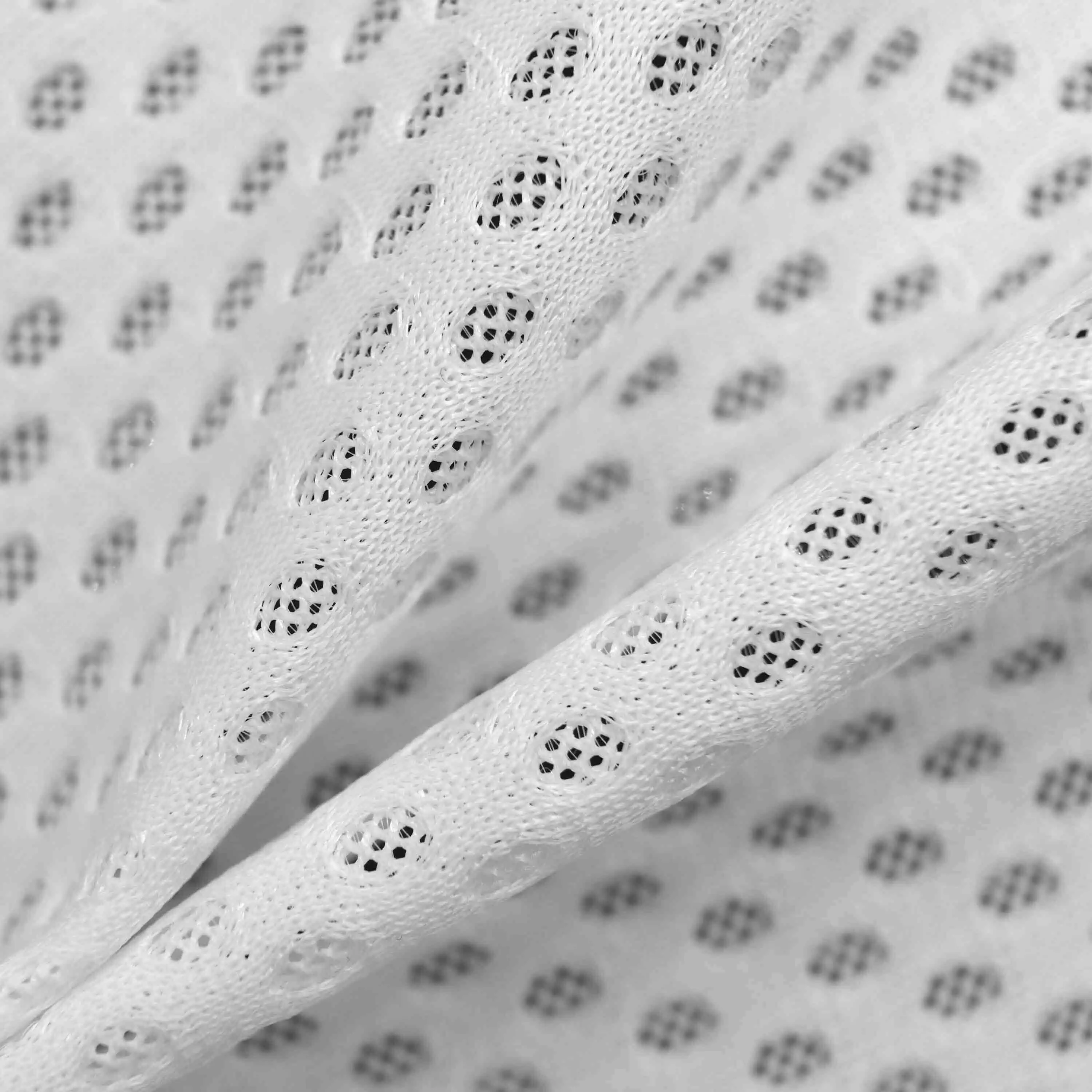 Warp-knit regular double-sided three-layer mesh D3176F Upper public version of the comfortable and breathable soft white 1
