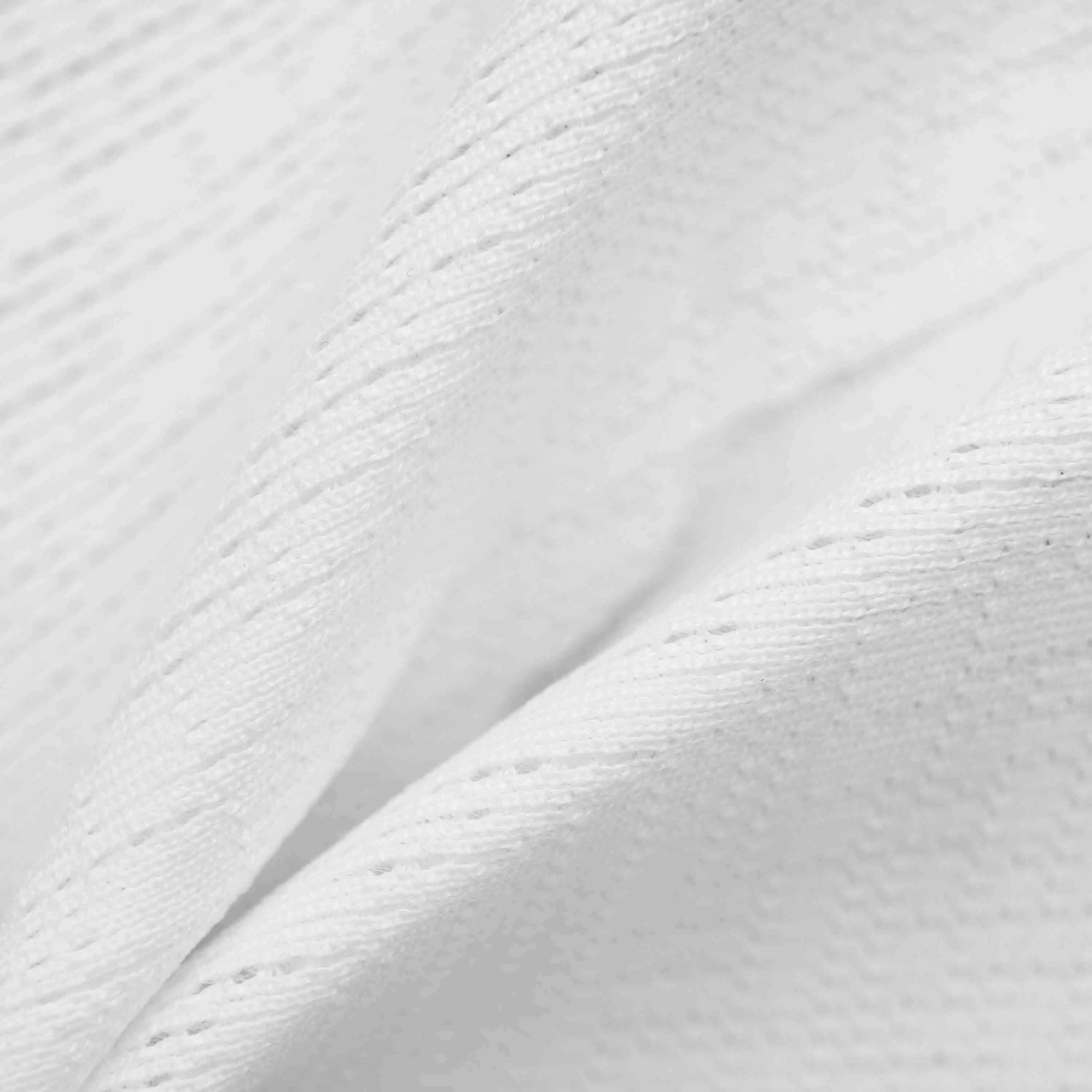 Tejido por urdimbre doble cara jacca triple malla SDJ13051X Versión pública superior cómoda transpirable suave blanco 1