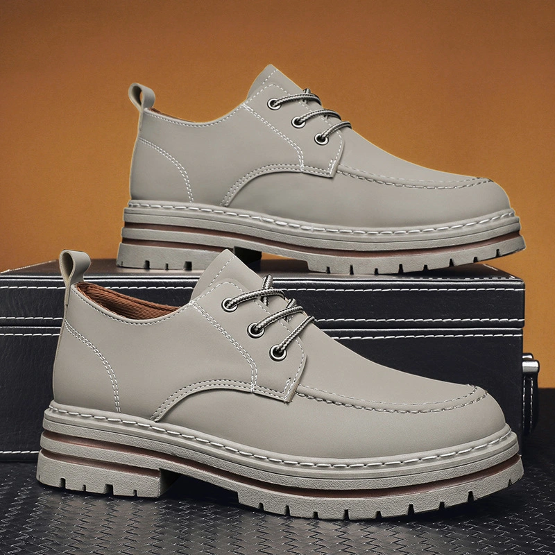 Four seasons low-cut martin shoes fashion lace-up rhubarb boots men's casual outdoor work shoes. 1