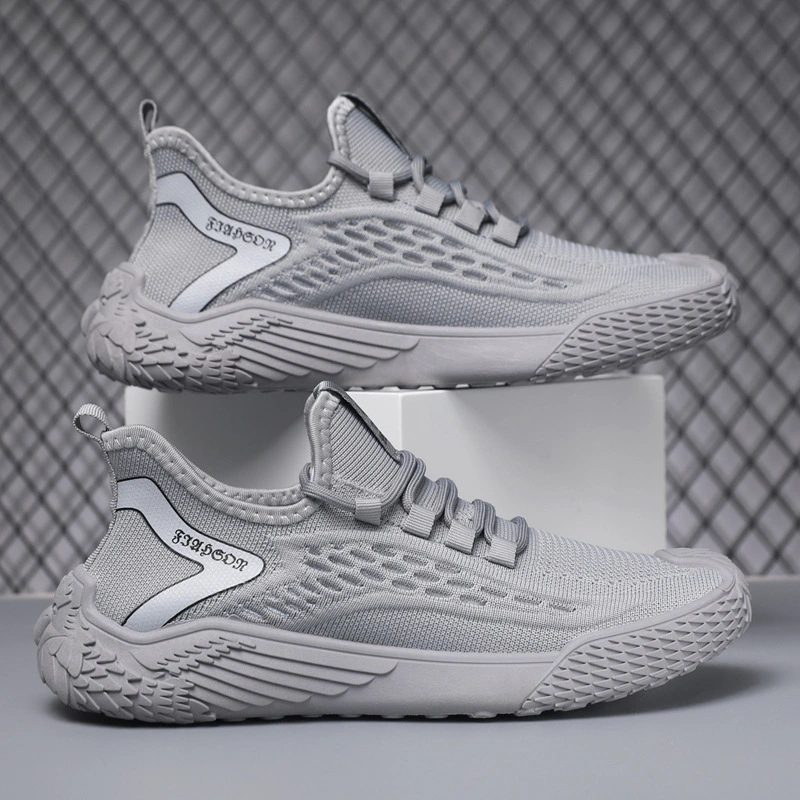 Men's shoes 2025 new summer breathable thin leisure deodorant sports running soft-soled flying woven mesh light tide shoes. 1