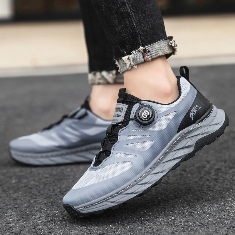 Men's shoes spring and summer 2025 new adult casual sports shoes with no shoelaces, rotating buttons and running shoes. 1