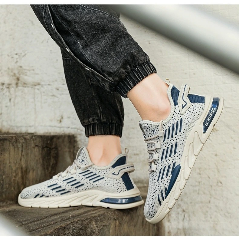 Men's shoes breathable in summer 2025 new men's casual running shoes men's mesh sneakers men's flying woven shoes tide 1