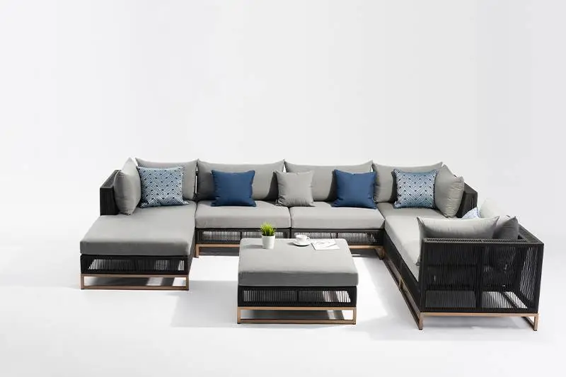 Ubi Aluminom N'èzí kpara eriri ntụrụndụ Sofa Set 1