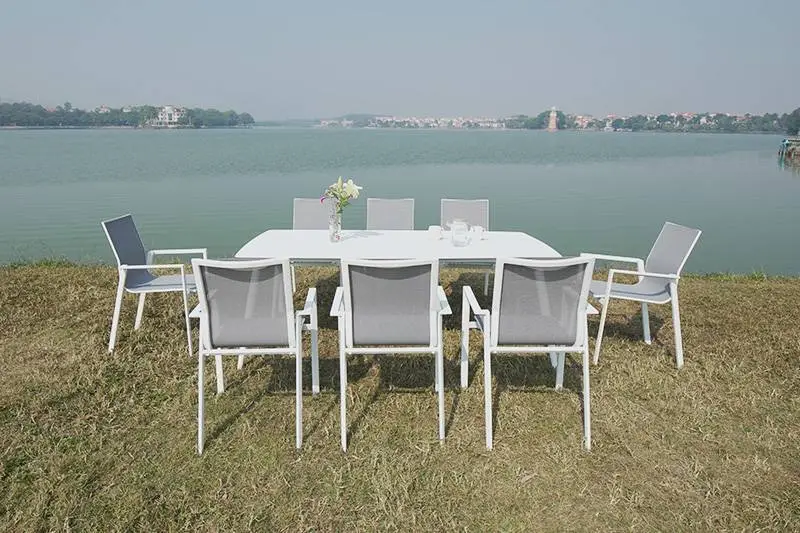 8-Sitzer-Aluminium-Gartenmöbel, Esstisch, Stühle, Terrasse, Garten-Sets 1