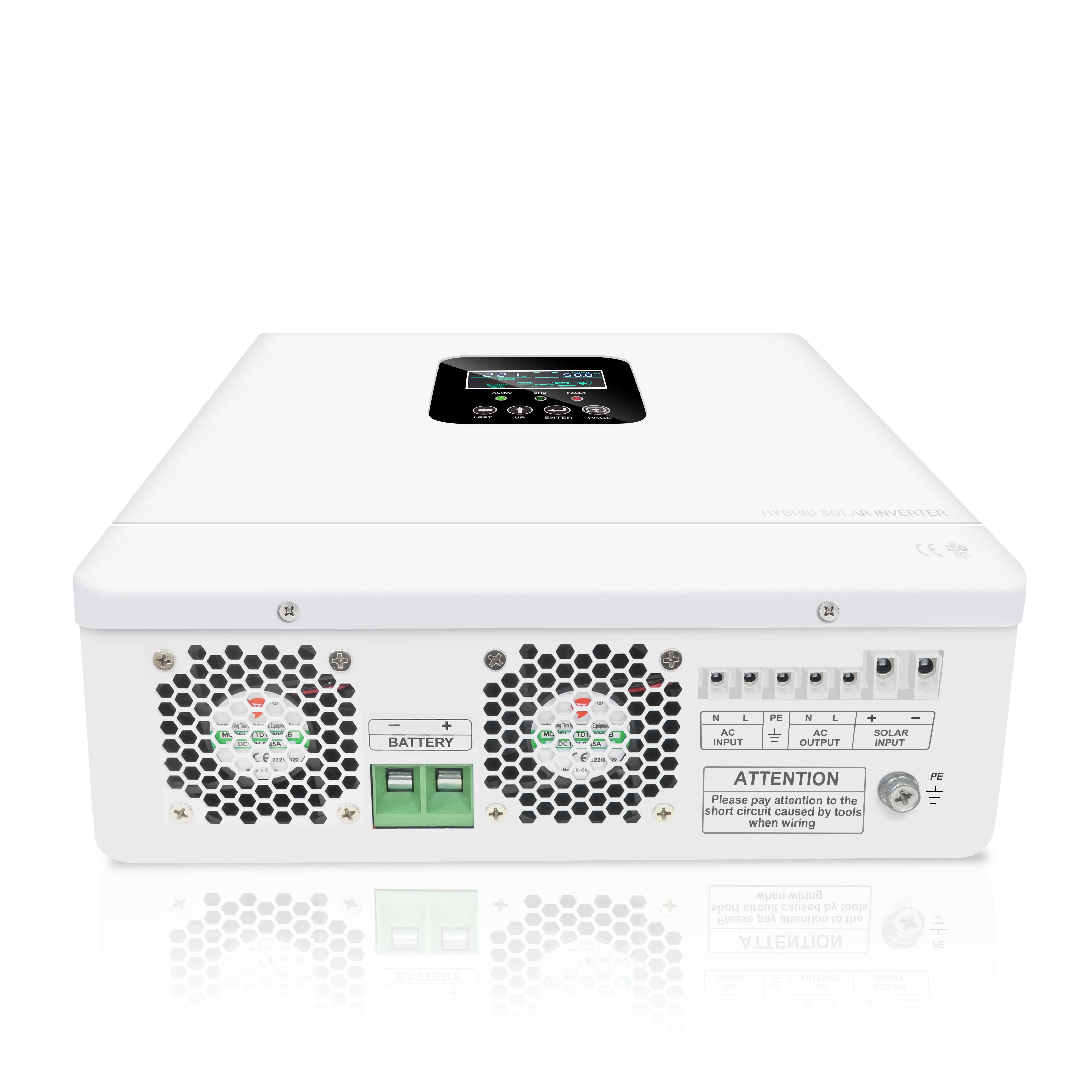 Uchungechunge lwe-HP Pro-T 1000W 2000W I-Solar Inverter ene-LCD isibonisi se-LED nezindlela ezintathu zokusebenza ezilungisekayo. 10