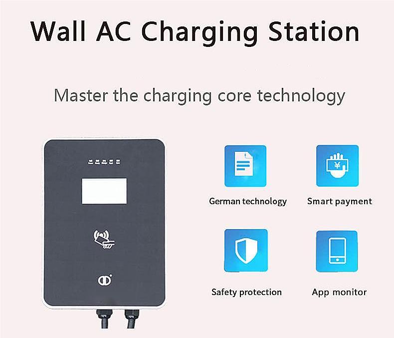 7kw тип 2 ev зарядно устройство за променлив ток за електрически автомобили за дома 7