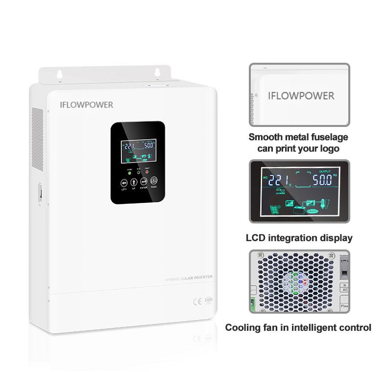 Nejlepší vysokofrekvenční hybridní solární invertor 3Kw 5Kw 5,5Kw wifi 10Kw 12Kw On Off Grid Solar Inverter Company - iFlowPower 6