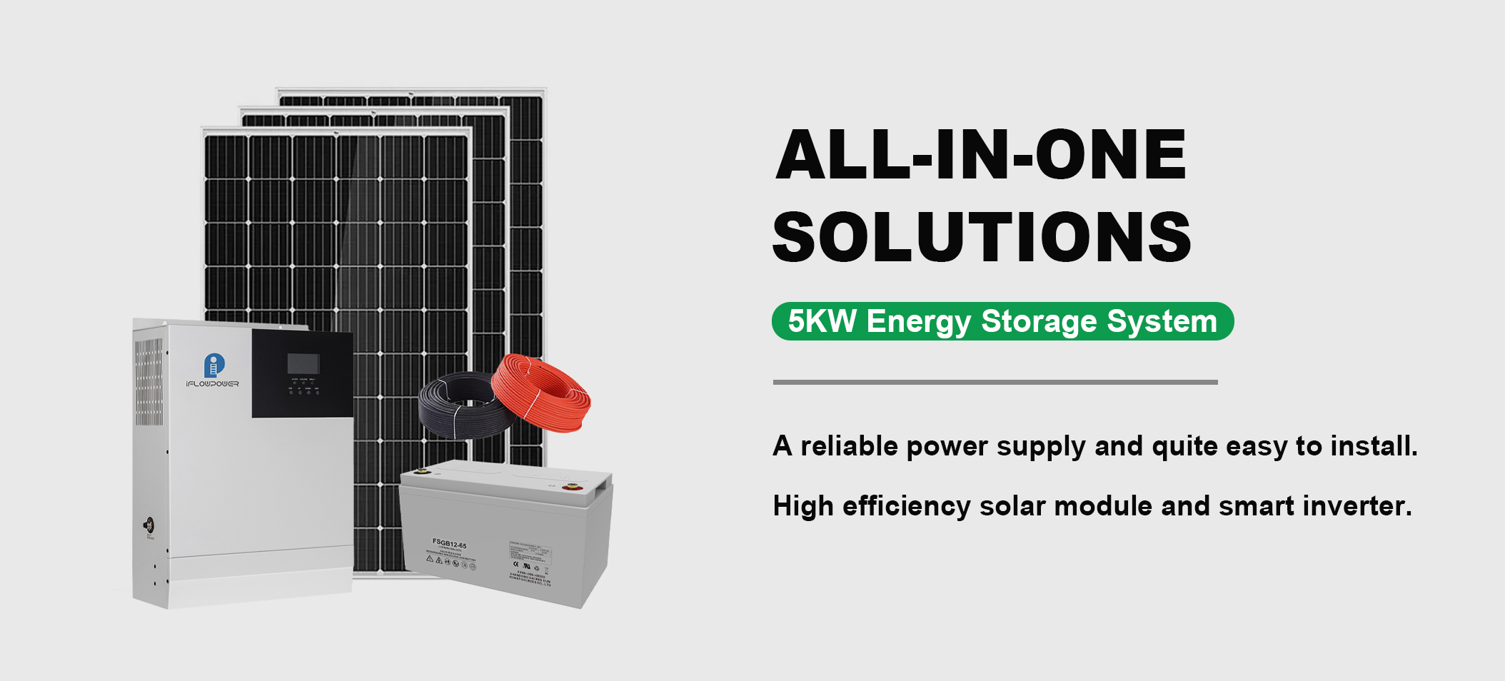 iFlowpower 5kw سولر پاور سسٽم PV انرجي آف گرڊ رهائشي ڪمرشل لاءِ 7