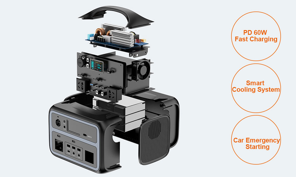 600W Portable Power Station Built-in Quick Charge Tshiab Qauv iFlowpower 2
