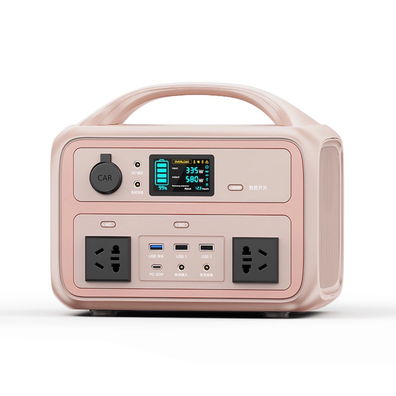 600W Pink Portable Power Station Inbyggd snabbladdning Ny modell iFlowpower 1