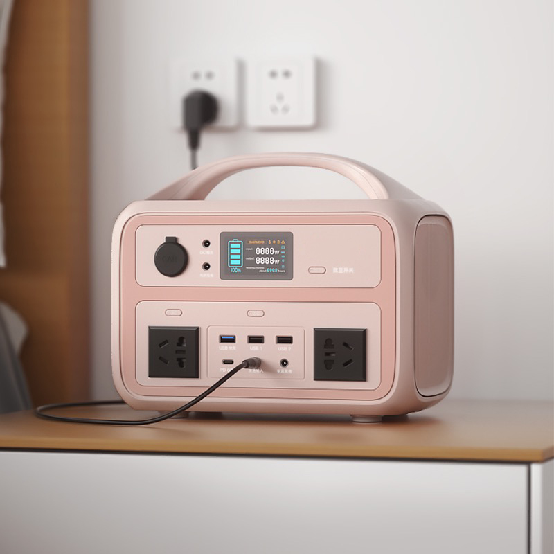 600W Pink Portable Power Station Inbyggd snabbladdning Ny modell iFlowpower 5