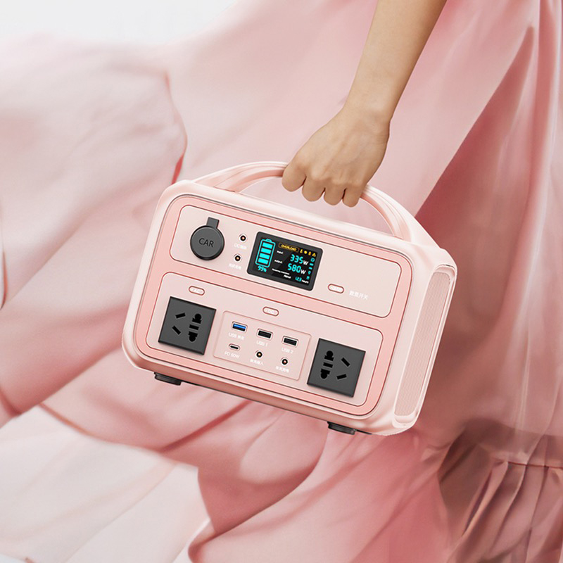 600W Pink Portable Power Station Inbyggd snabbladdning Ny modell iFlowpower 7