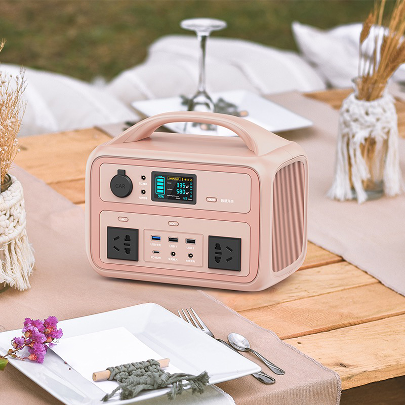 600W Pink Portable Power Station Inbyggd snabbladdning Ny modell iFlowpower 8