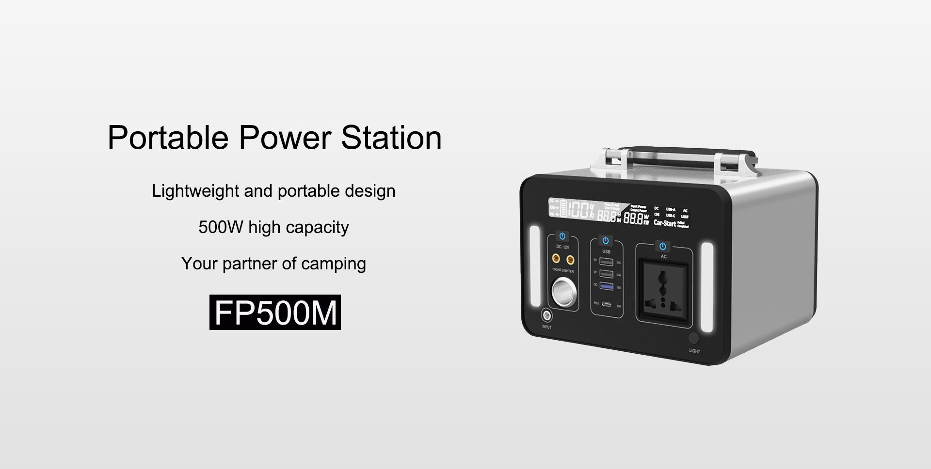 iFlowpower アルミニウム筐体の最大出力 500W ポータブルパワーステーション FP500M1 7