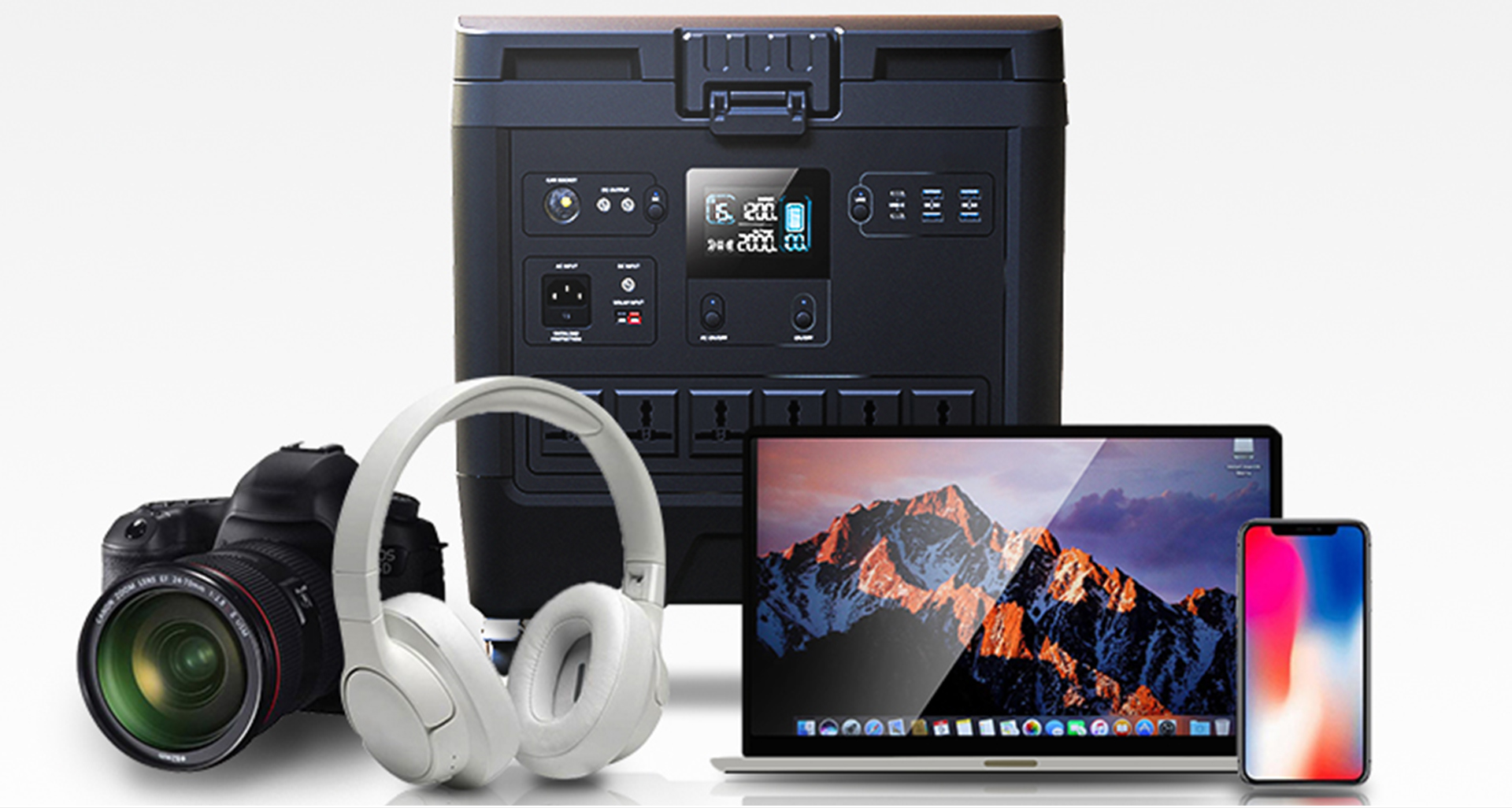 قوشۇمچە ئالماشتۇرغىلى بولىدىغان باتارېيە بولىقى بىلەن iFlowPower ئېلىپ يۈرۈشكە ئەپلىك ئېلېكتر ئىستانسىسى FP2000W 14