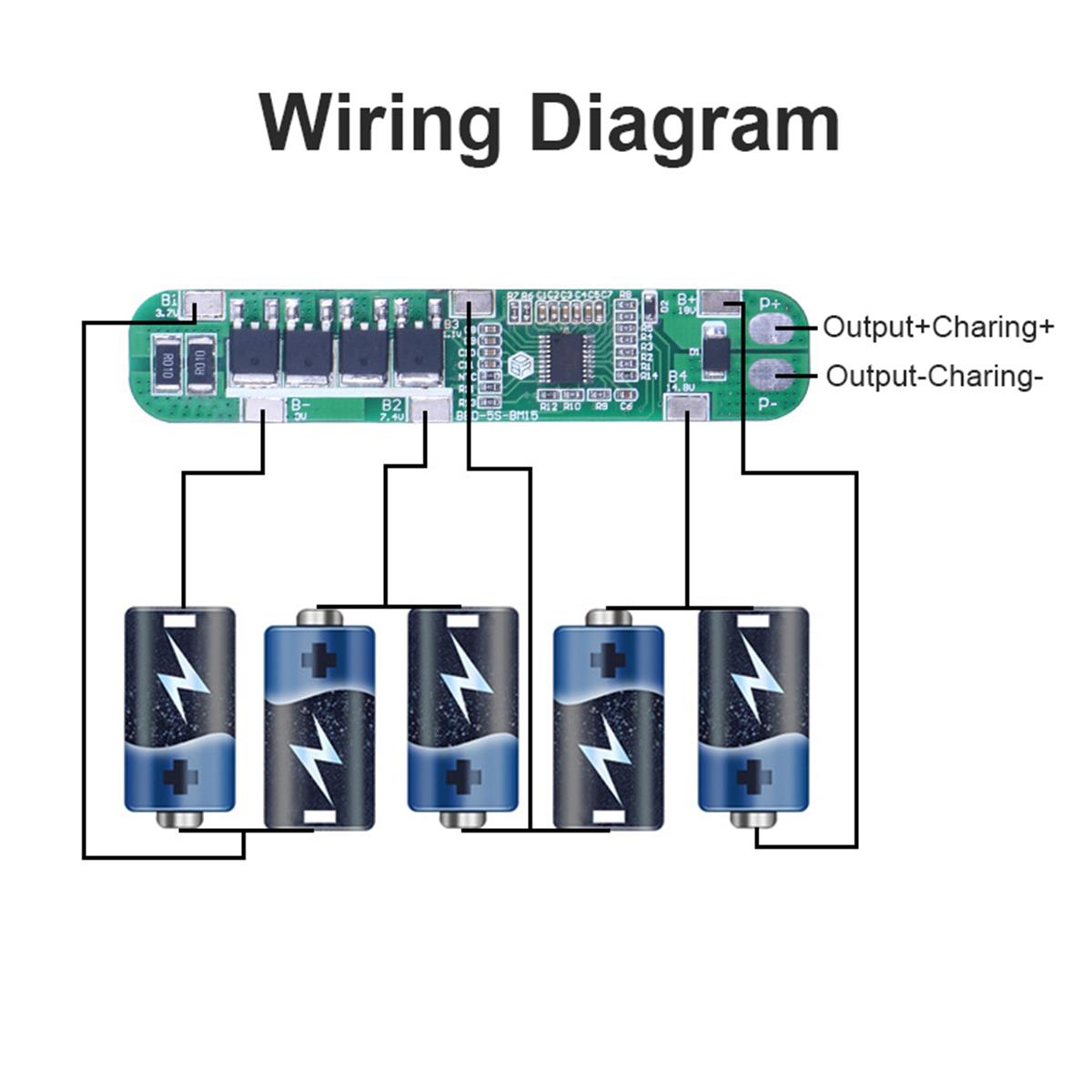 Carte BMS de batterie au Lithium 5S 18650 13