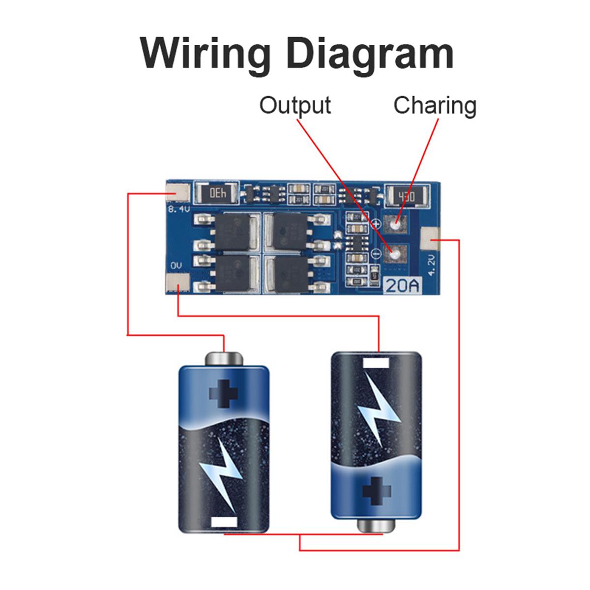 2S 15A ličio baterija 7,4 V 8,4 V 20 A perkrovos BMS plokštė 12