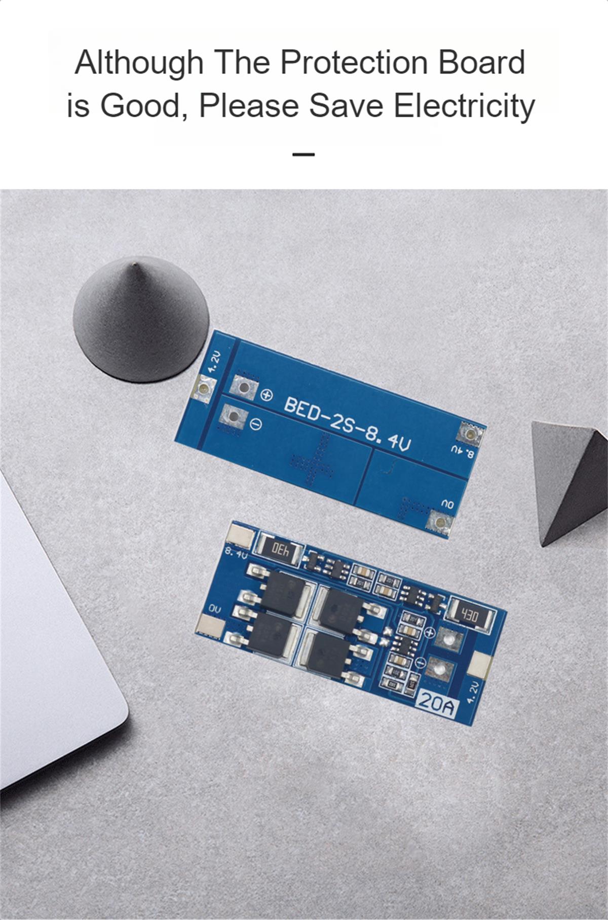 2S 15A ličio baterija 7,4 V 8,4 V 20 A perkrovos BMS plokštė 13