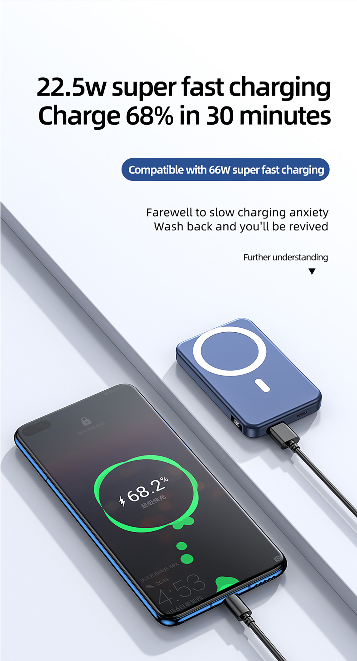 चुम्बकीय ताररहित चार्जिङ पावर बैंक FPM-10 10