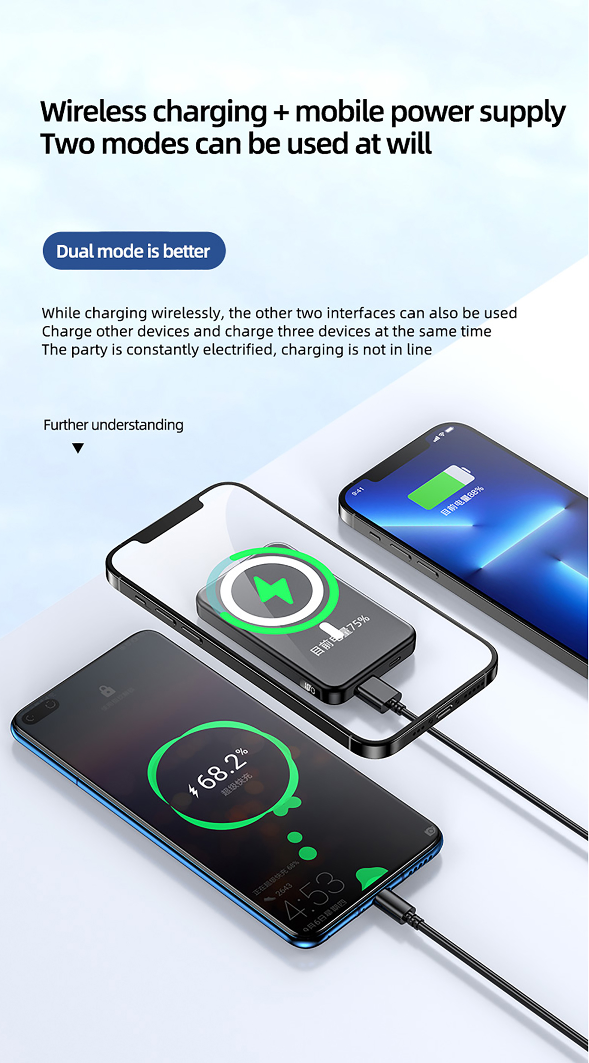 चुम्बकीय ताररहित चार्जिङ पावर बैंक FPM-10 11