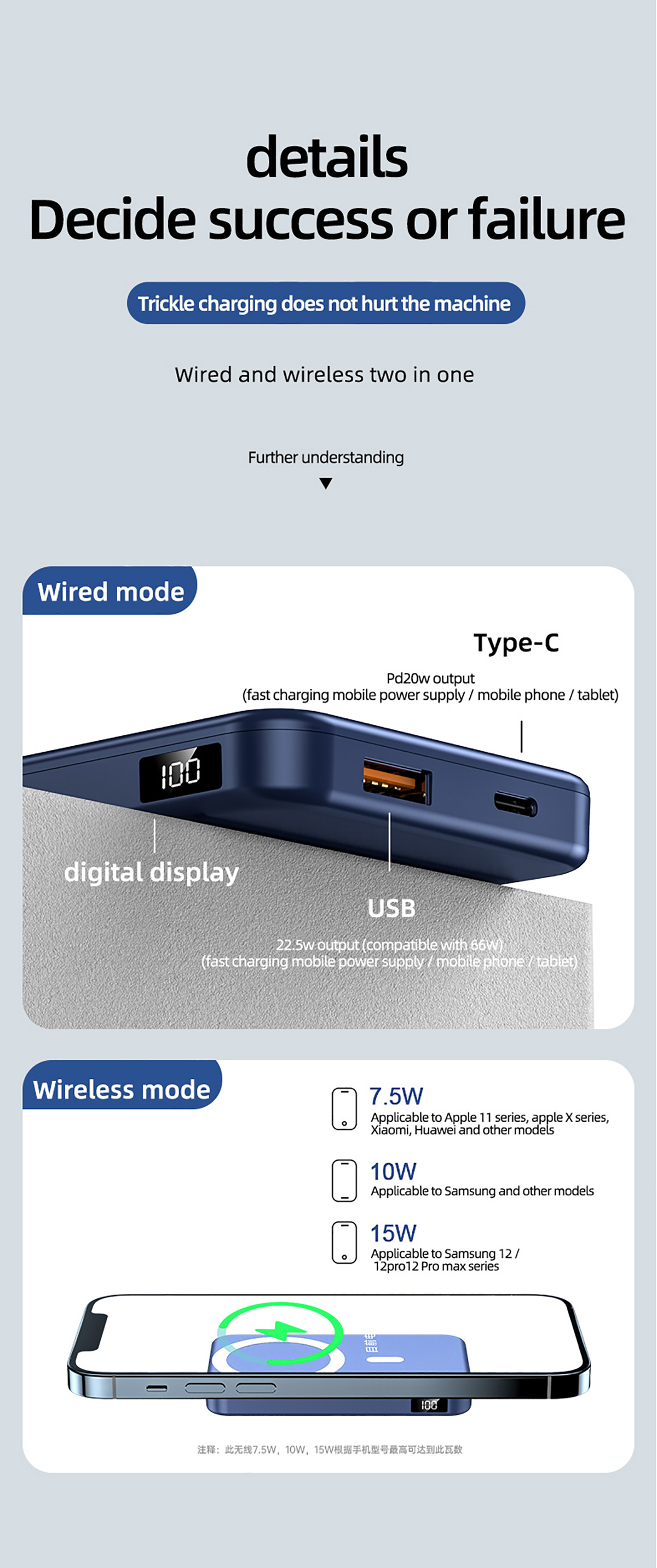 चुम्बकीय ताररहित चार्जिङ पावर बैंक FPM-10 12