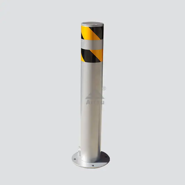 Parking steel bollard with gavanized finish 1