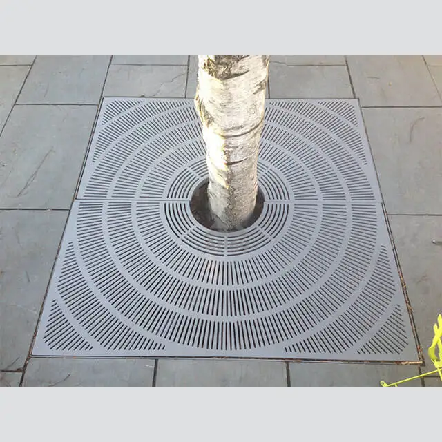 Stainless steel walkways square tree grate 1