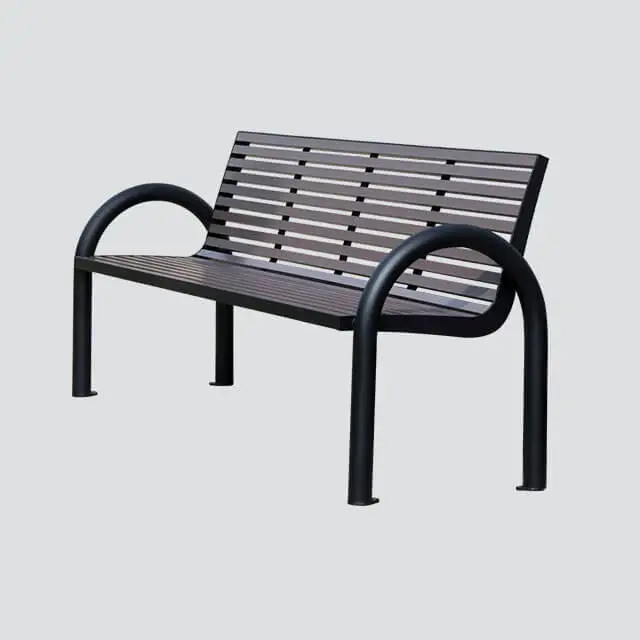 simple wooden slat garden bench 1
